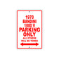 1970 Bandini 1000 V Car Parking Only All Others Will Be Towed Sign