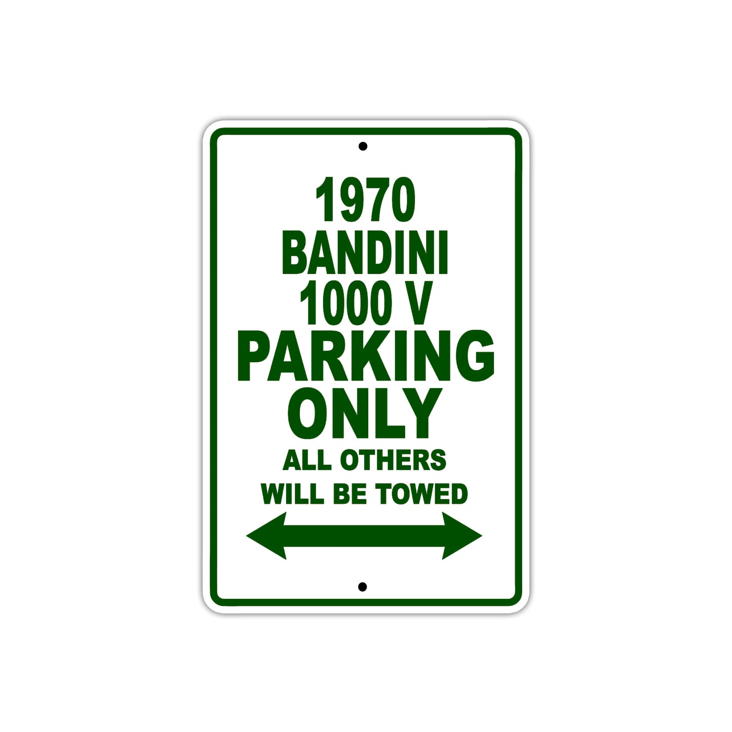 1970 Bandini 1000 V Car Parking Only All Others Will Be Towed Sign Plate