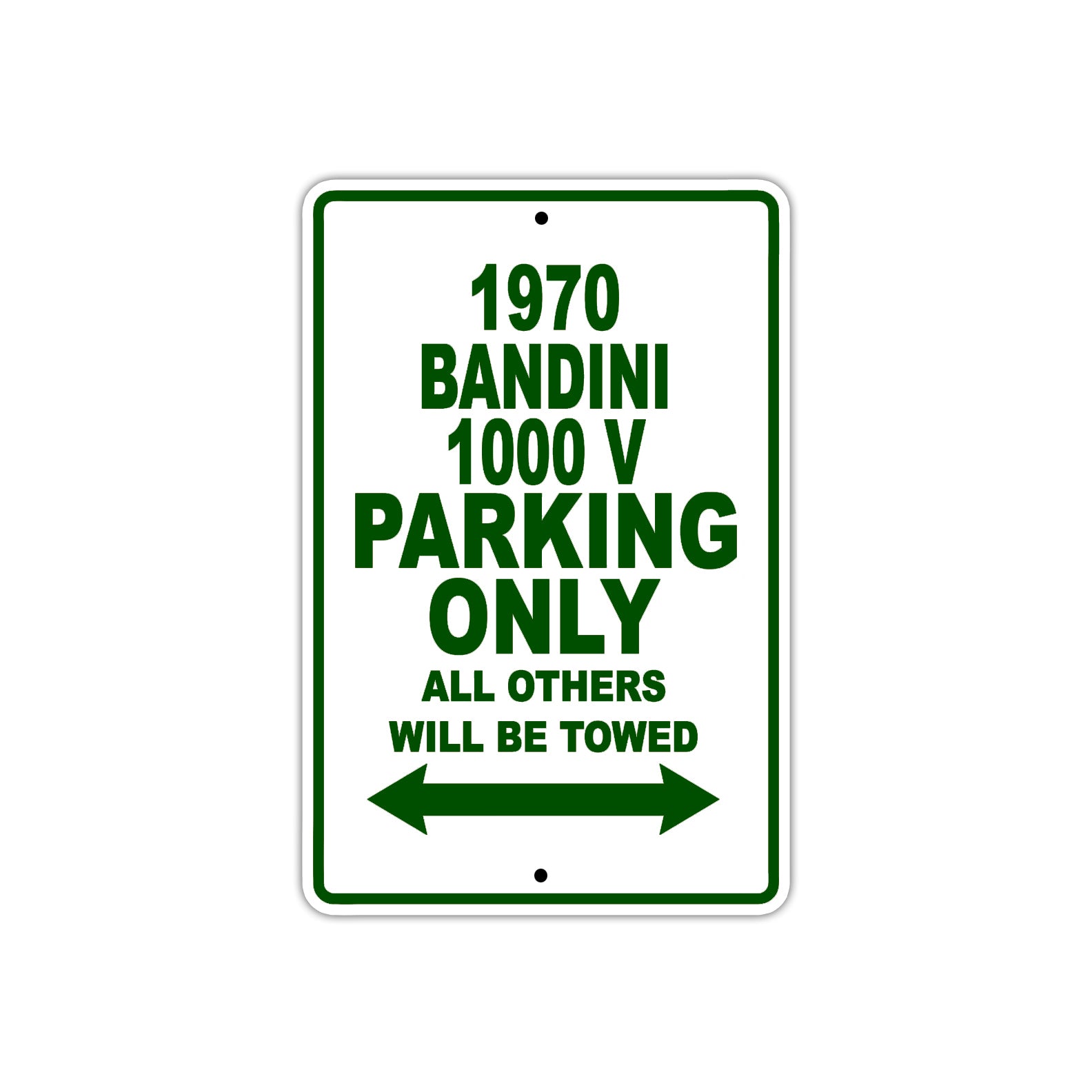 1970 Bandini 1000 V Car Parking Only All Others Will Be Towed Sign Plate