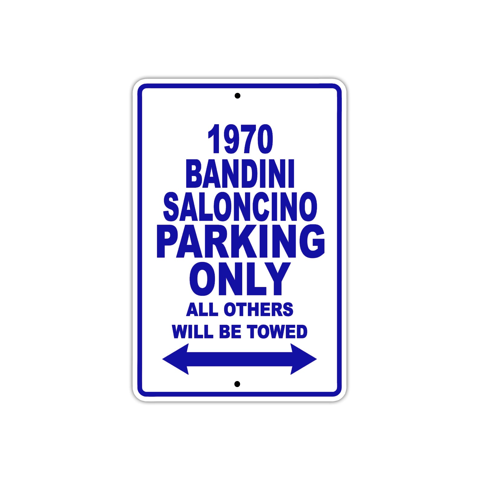 1970 Bandini Saloncino Car Parking Only All Others Will Be Towed Metal Sign Plate