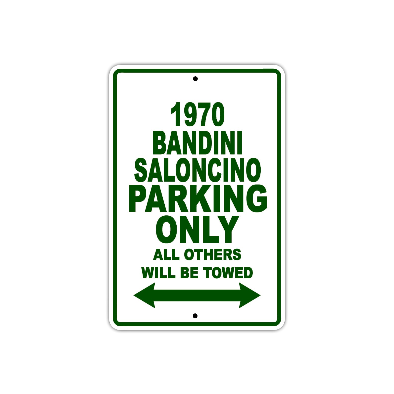 1970 Bandini Saloncino Car Parking Only All Others Will Be Towed Sign Plate