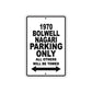 1970 Bolwell Nagari Car Parking Only All Others Will Be Towed Metal Sign 