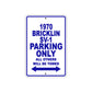 1970 Bricklin SV-1 Car Parking Only All Others Will Be Towed Metal Sign Plate