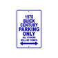 1970 Buick Century Car Parking Only All Others Will Be Towed Metal Sign Plate