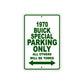 1970 Buick Special Car Parking Only All Others Will Be Towed Sign Plate
