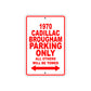 1970 Cadillac Brougham Car Parking Only All Others Will Be Towed Sign