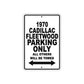 1970 Cadillac Fleetwood Car Parking Only All Others Will Be Towed Metal Sign  