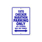1970 Checker Marathon Car Parking Only All Others Will Be Towed Metal Sign Plate