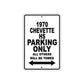 1970 Chevette HS Car Parking Only All Others Will Be Towed Metal Sign  