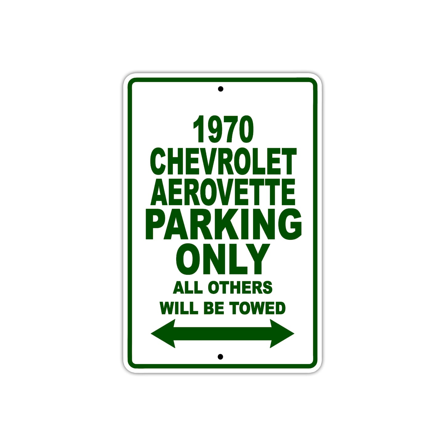 1970 Chevrolet Aerovette Car Parking Only All Others Will Be Towed Sign Plate