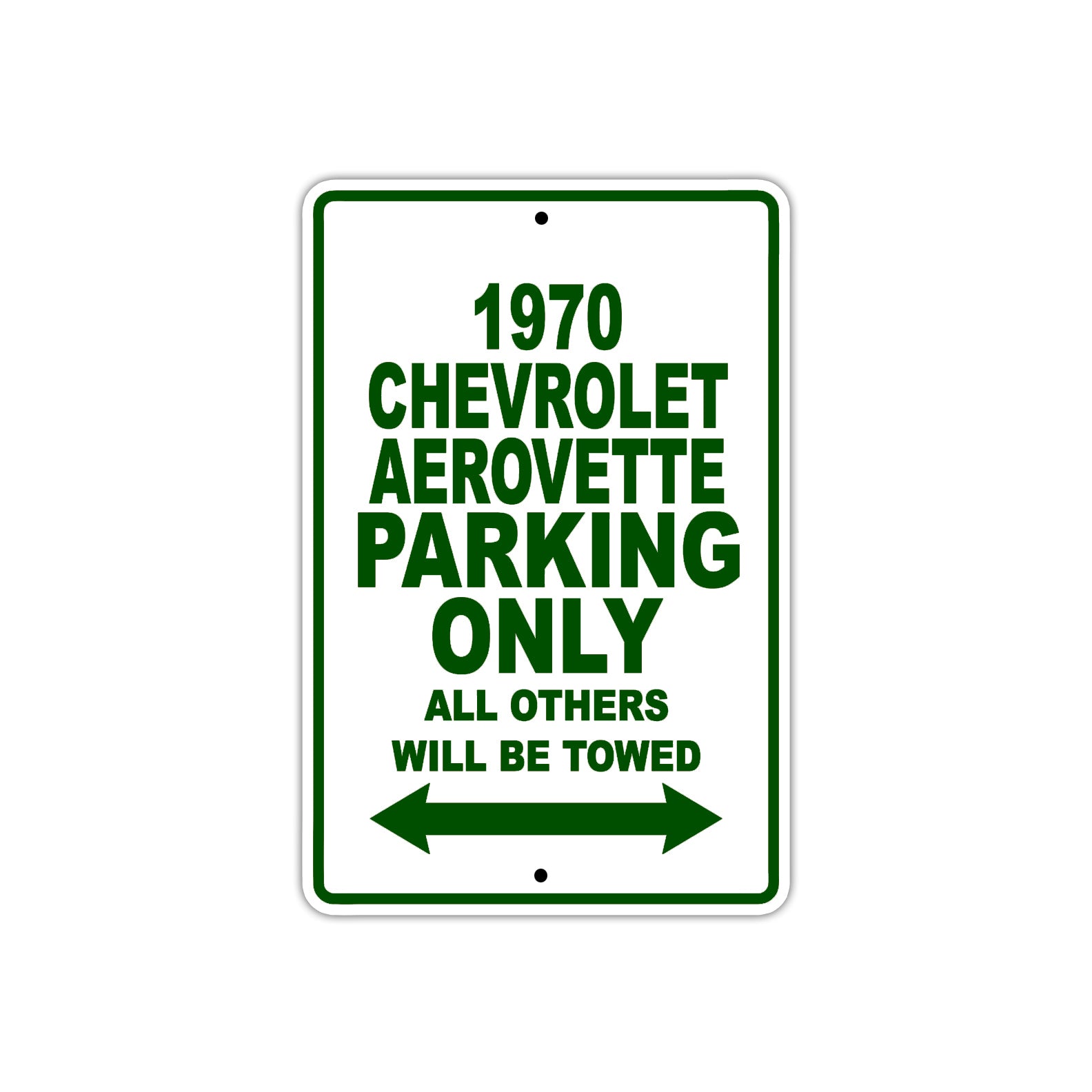 1970 Chevrolet Aerovette Car Parking Only All Others Will Be Towed Sign Plate