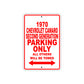 1970 Chevrolet Camaro Second Generation Car Parking Only All Others Will Be Towed Sign