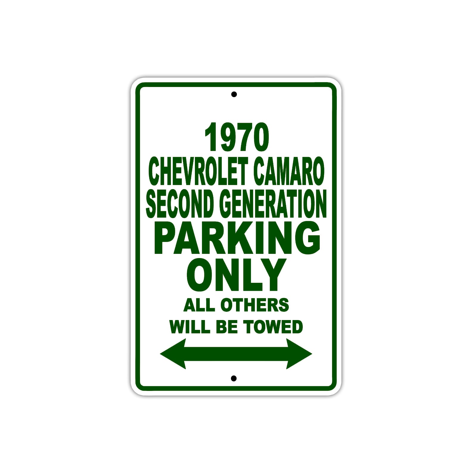 1970 Chevrolet Camaro Second Generation Car Parking Only All Others Will Be Towed Sign Plate