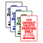 1970 Chevrolet Chevette Car Parking Only All Others Will Be Towed Signs