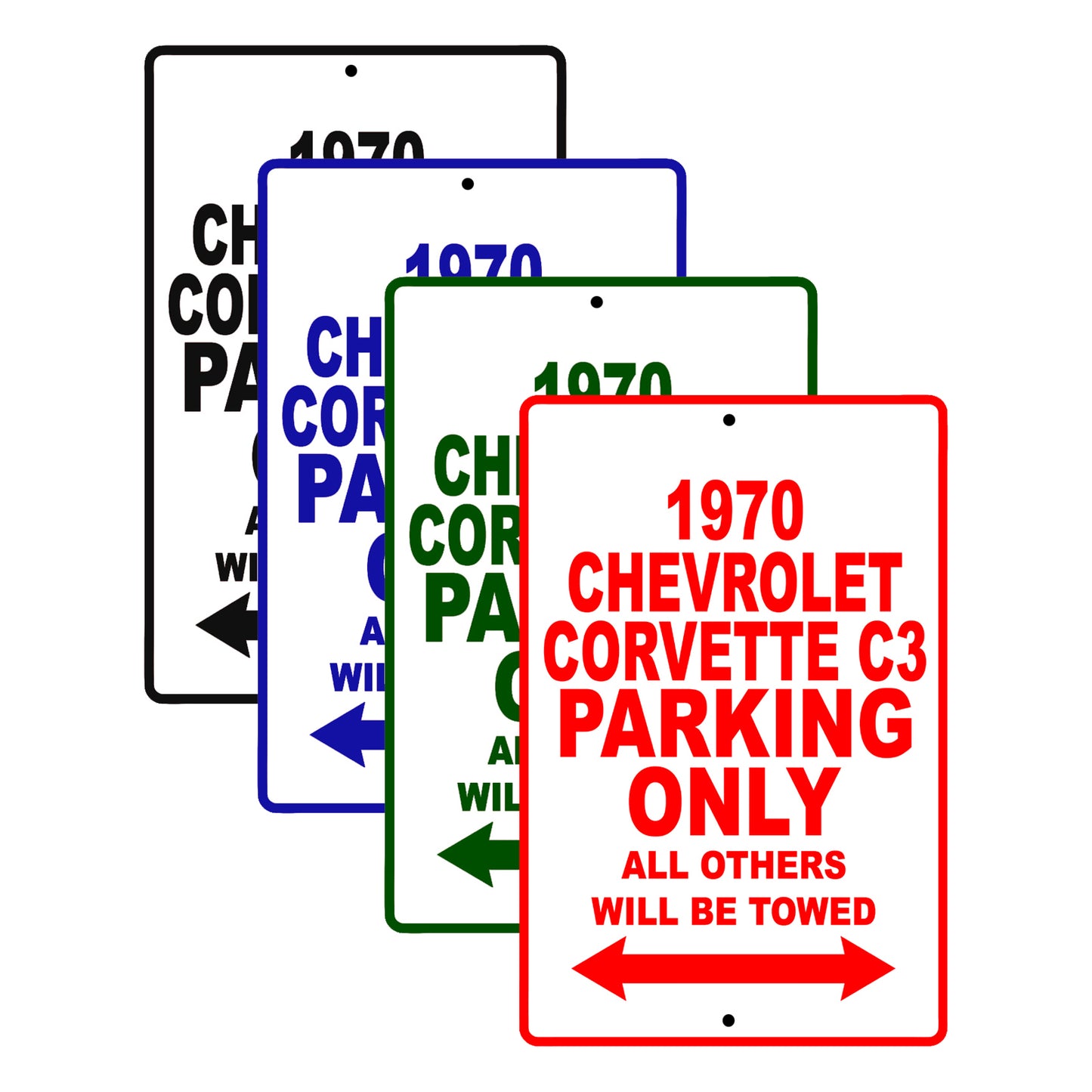 1970 Chevrolet Corvette C3 Car Parking Only All Others Will Be Towed Signs