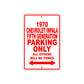 1970 Chevrolet Impala Fifth Generation Car Parking Only All Others Will Be Towed Sign