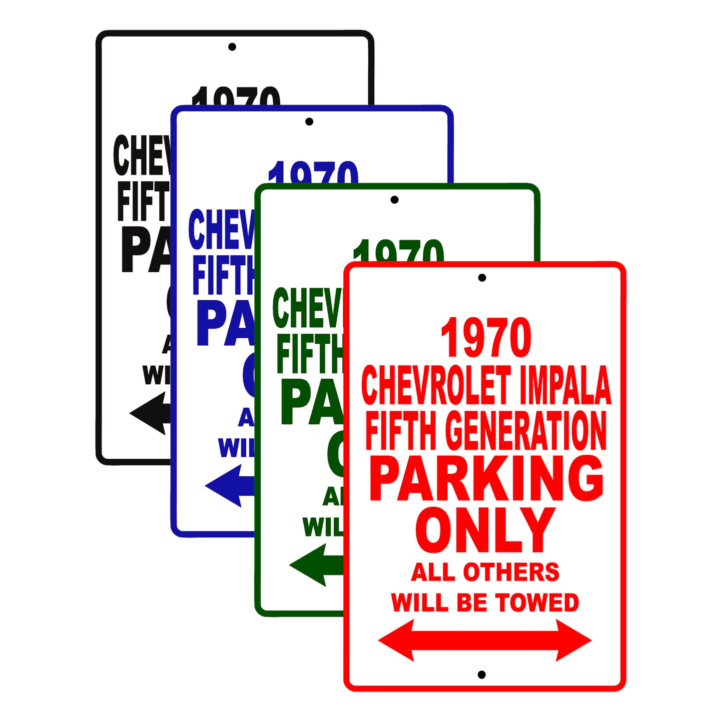 1970 Chevrolet Impala Fifth Generation Car Parking Only All Others Will Be Towed Signs