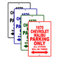 1970 Chevrolet Malibu Car Parking Only All Others Will Be Towed Signs