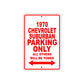 1970 Chevrolet Suburban Car Parking Only All Others Will Be Towed Sign