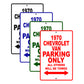 1970 Chevrolet Van Car Parking Only All Others Will Be Towed Signs