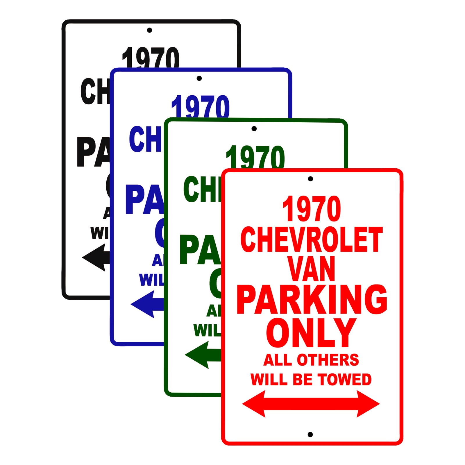 1970 Chevrolet Van Car Parking Only All Others Will Be Towed Signs