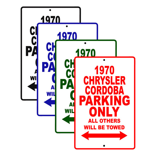 1970 Chrysler Cordoba Car Parking Only All Others Will Be Towed Signs