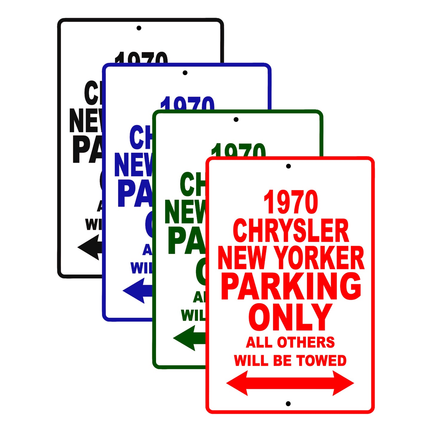 1970 Chrysler New Yorker Car Parking Only All Others Will Be Towed Signs