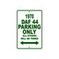 1970 DAF 44 Car Parking Only All Others Will Be Towed Sign Plate