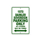 1970 Daimler Sovereign Car Parking Only All Others Will Be Towed Metal Sign