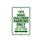 1970 Dodge Challenger Car Parking Only All Others Will Be Towed Sign Plate