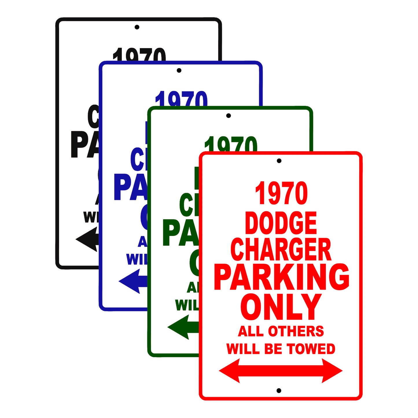 1970 Dodge Charger Car Parking Only All Others Will Be Towed Signs