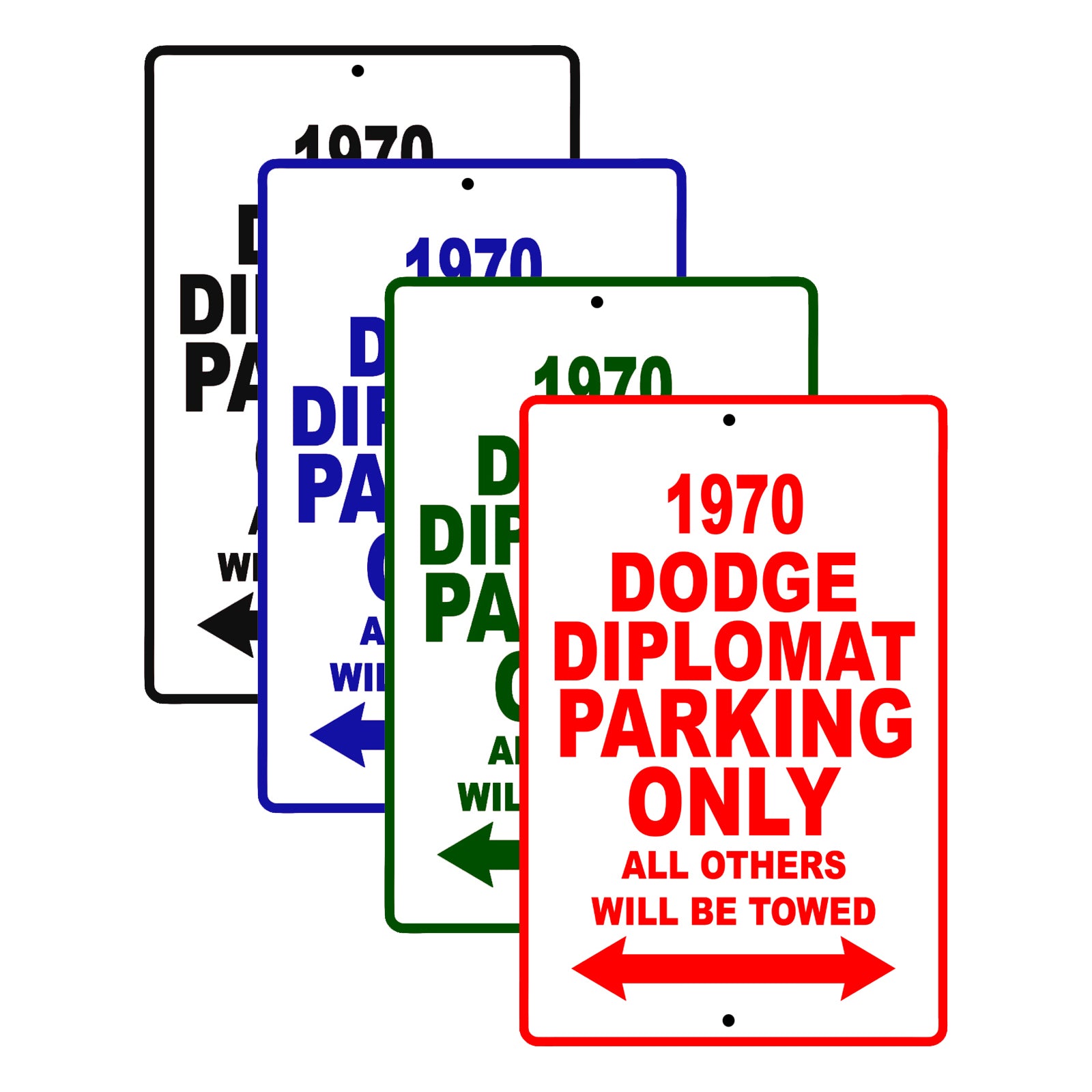 1970 Dodge Diplomat Car Parking Only All Others Will Be Towed Signs