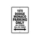 1970 Dodge Manco Car Parking Only All Others Will Be Towed Metal Sign  