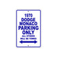 1970 Dodge Manco Car Parking Only All Others Will Be Towed Metal Sign Plate