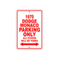1970 Dodge Manco Car Parking Only All Others Will Be Towed Sign