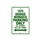 1970 Dodge Manco Car Parking Only All Others Will Be Towed Sign Plate