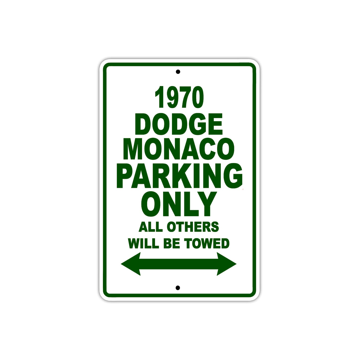 1970 Dodge Manco Car Parking Only All Others Will Be Towed Sign Plate