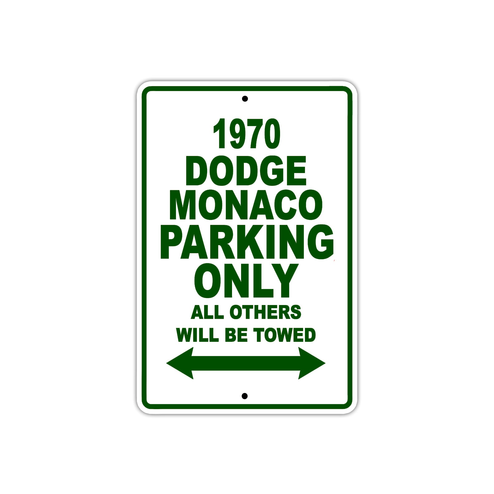 1970 Dodge Manco Car Parking Only All Others Will Be Towed Sign Plate