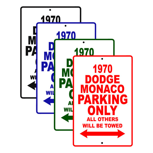 1970 Dodge Manco Car Parking Only All Others Will Be Towed Signs