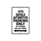 1970 Enfield Automotive Car Parking Only All Others Will Be Towed Metal Sign  