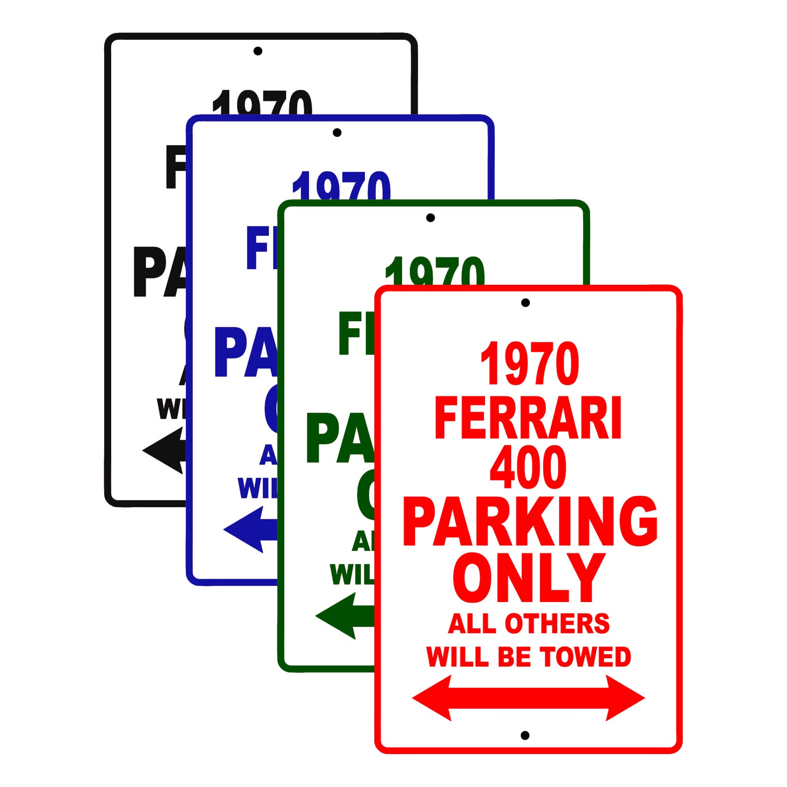 1970 Ferrari 400 Car Parking Only All Others Will Be Towed Aluminum Me ...