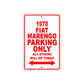 1970 Fiat Marengo Car Parking Only All Others Will Be Towed Sign