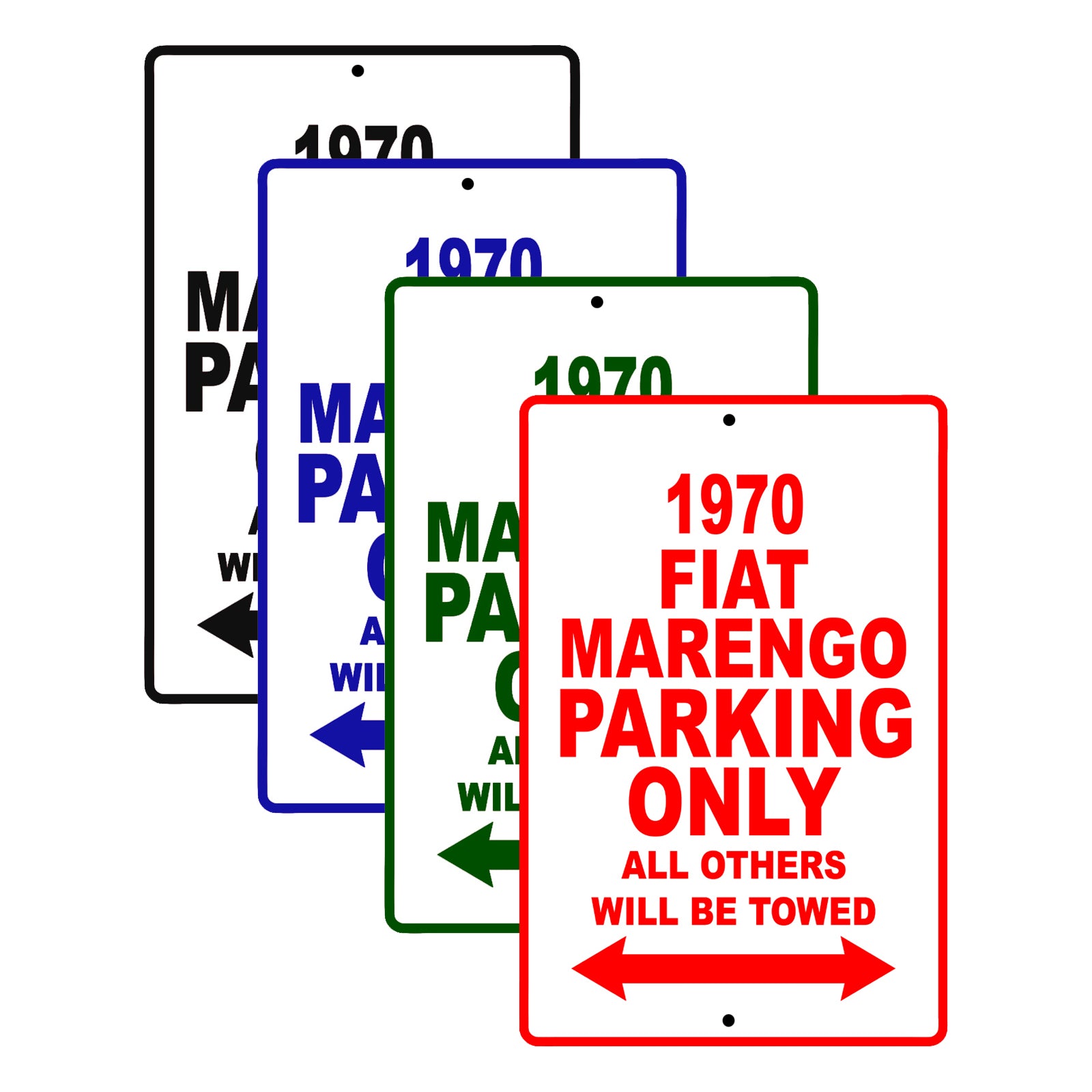 1970 Fiat Marengo Car Parking Only All Others Will Be Towed Signs