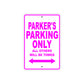 Parker's Name Parking Only All Others Will Be Towed Aluminum Metal Sign