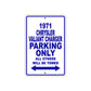 1971 Chrysler Valiant Charger Car Parking Only All Others Will Be Towed Metal Sign Plate