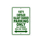 1971 Chrysler Valiant Charger Car Parking Only All Others Will Be Towed Sign Plate