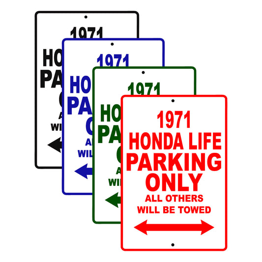 1971 Honda Life Car Parking Only All Others Will Be Towed Signs
