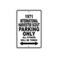 1971 International Harvester Scout Car Parking Only All Others Will Be Towed Metal Sign 
