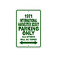 1971 International Harvester Scout Car Parking Only All Others Will Be Towed Sign Plate