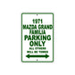 1971 Mazda Grand Familia Car Parking Only All Others Will Be Towed Sign Plate